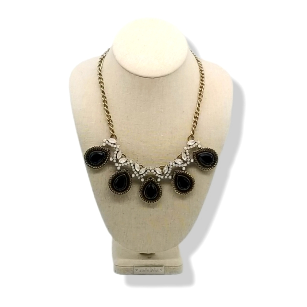 18" J Crew Antiqued Gold With Faux Opals Statement Necklace